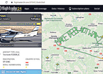 Польский лётчик написал в небе  антивоенное послание